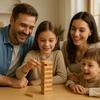 Wooden Jenga Game Travel Size 12 Cm Stacking Skill Game 36 Blocks - From 3 Years