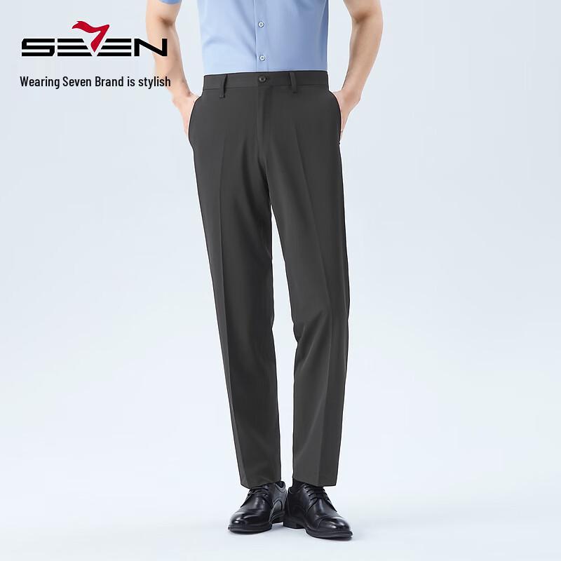 SEVEN Men's Slim Fit Business Trousers