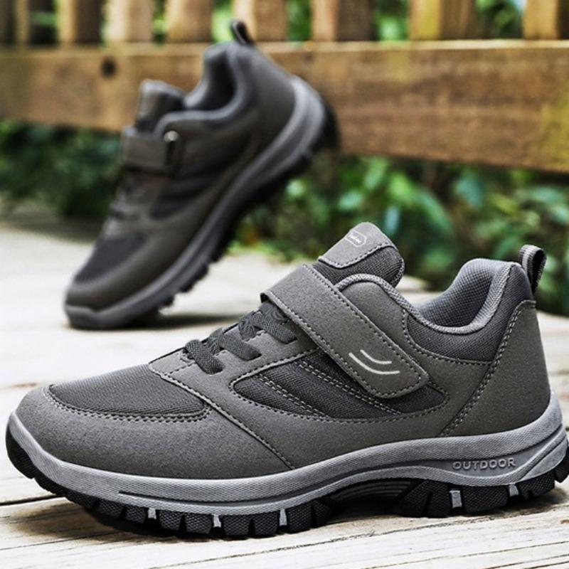 

Модная мужская веганская обувь Повседневная мужская обувь Модный узор Однотонная Простая Толстая подошва Застежка-липучка Четыре мужские ботинки Повседневная обувь 44 серый