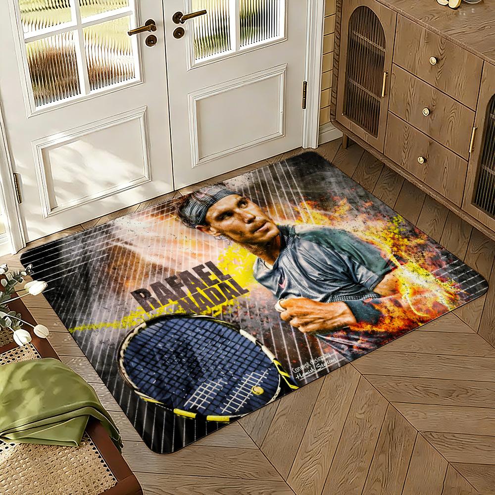 Athlete R-Rafael N-Nadal Floor Mat Soft Thickened Absorbent Non-Slip Bedroom Living Room Door Mat Home Decor Flannel Rugs