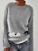 Europäischer & Amerikanischer Damen Lockerer Farbblock Rundhals Mode Pullover
