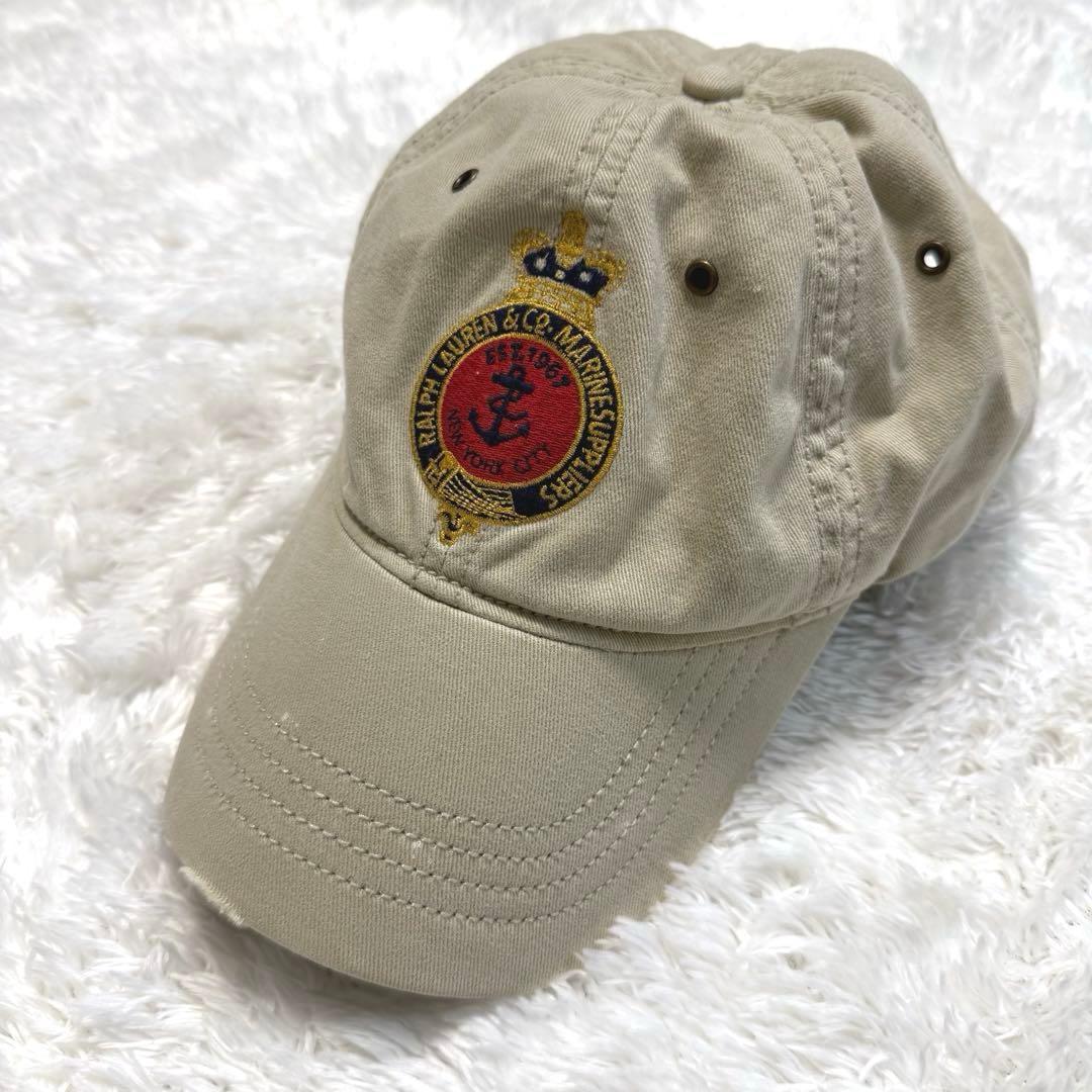Used Polo Viral Ralph Lauren Cap Patch Embroidery Beige