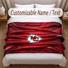 Kansas City Chiefs Printed Flannel Blanket Custom Name Text Soft Warm Throw For Bedroom Holiday Gift