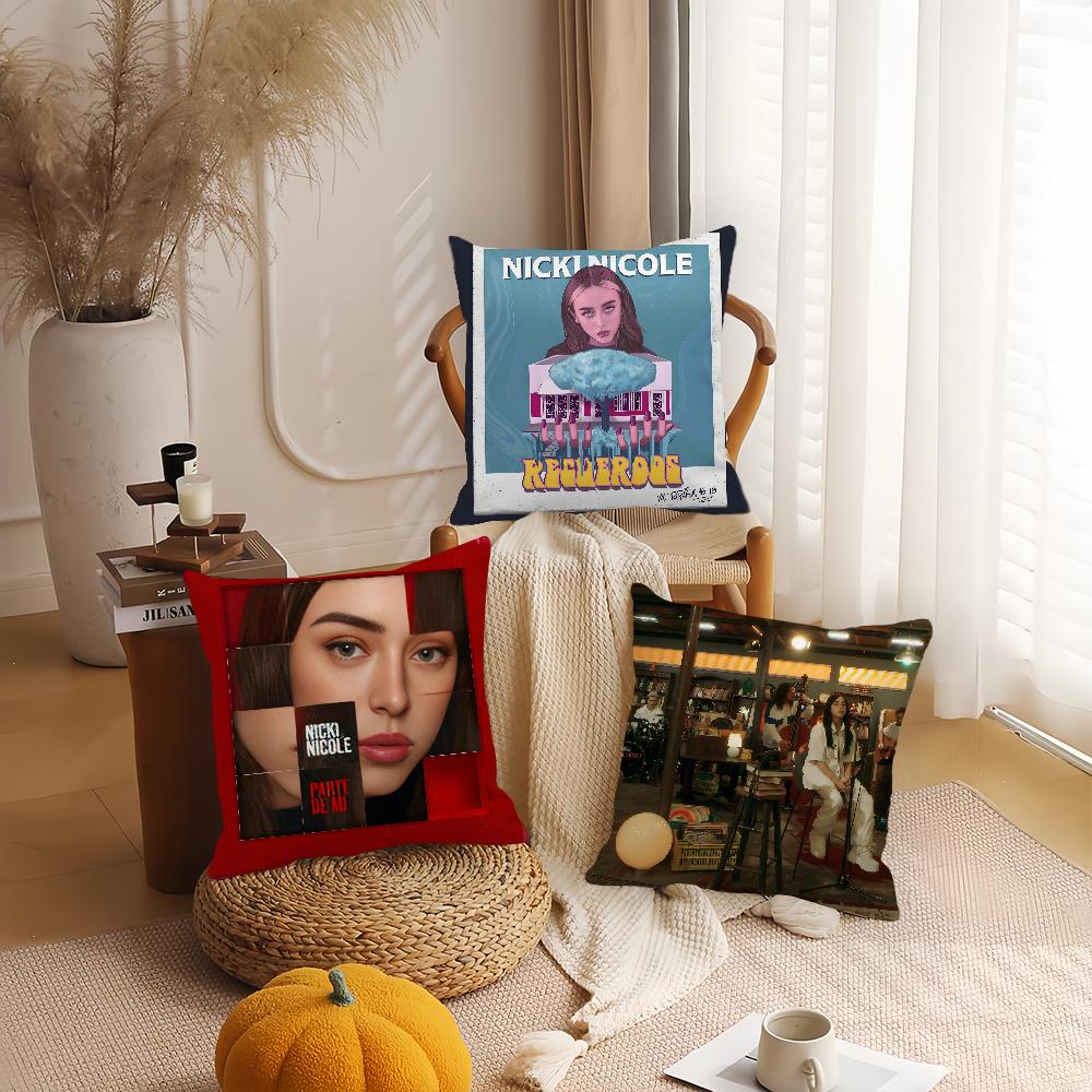Nicki Nicole Singer Pillow Case Home Cushion Cover Suitable For Office Sofa Car Suitable For All Seasons