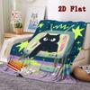 Little Black Cat 2D Flat Pattern Flannel Blanket High Quality All Seasons Warmth and Comfort Perfect for Christmas Gifts.MMT0918359