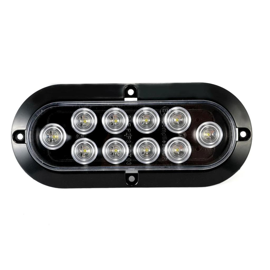 10 LED 6'' Oval Surface Mount Brake Stop Side Maker Stop Turn Signal Tail Light Trailer Truck Lamp 12V
