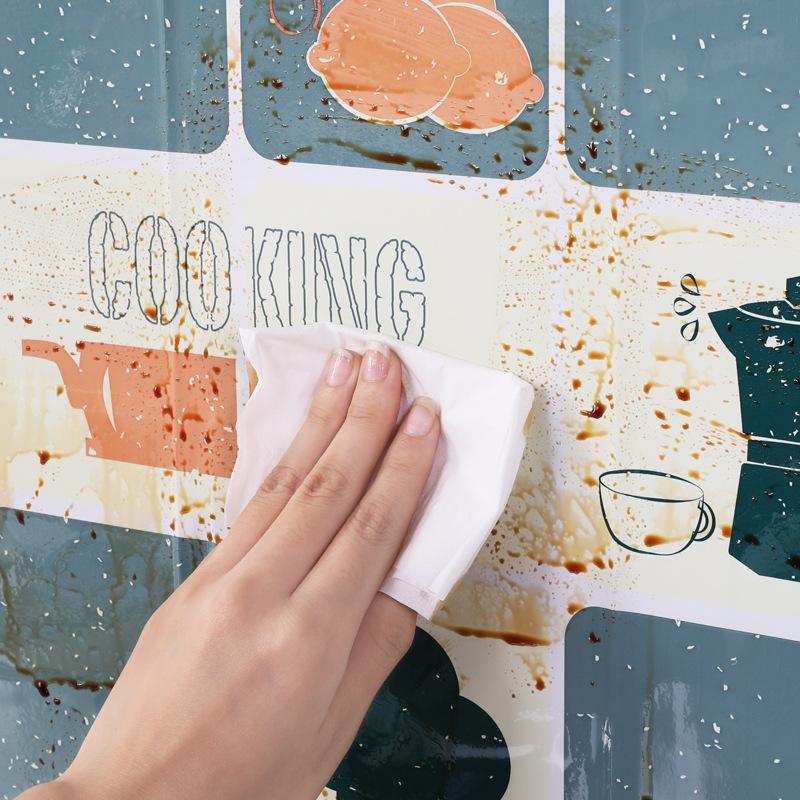 5pcs Self-Adhesive Oil-Proof Stickers for Kitchen High-Temperature Resistant Tile Wall Stickers Oil-Proof Waterproof for Stove