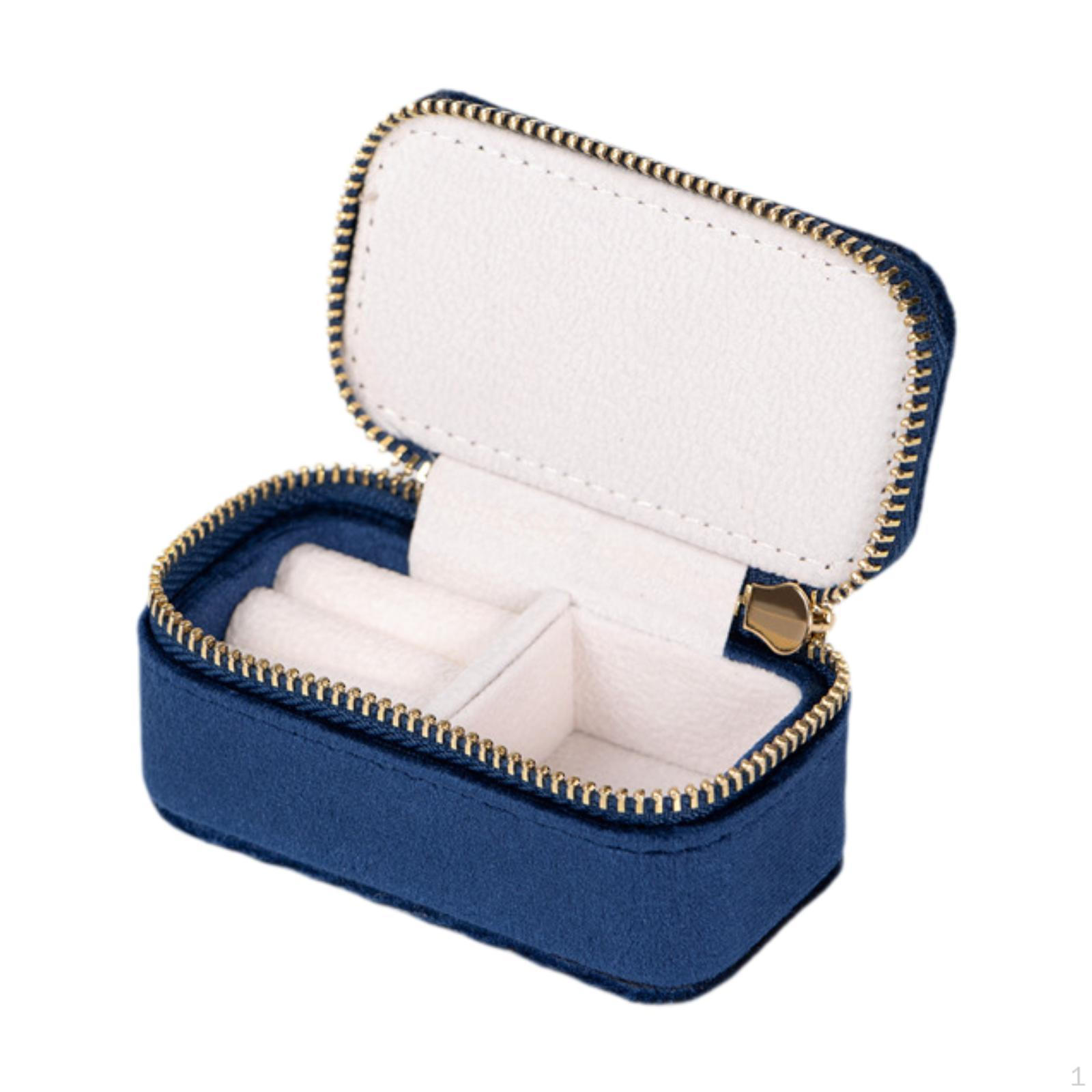 Коробка для хранения ювелирных изделий Мини Компактный пылезащитный органайзер держатель для Dark Blue