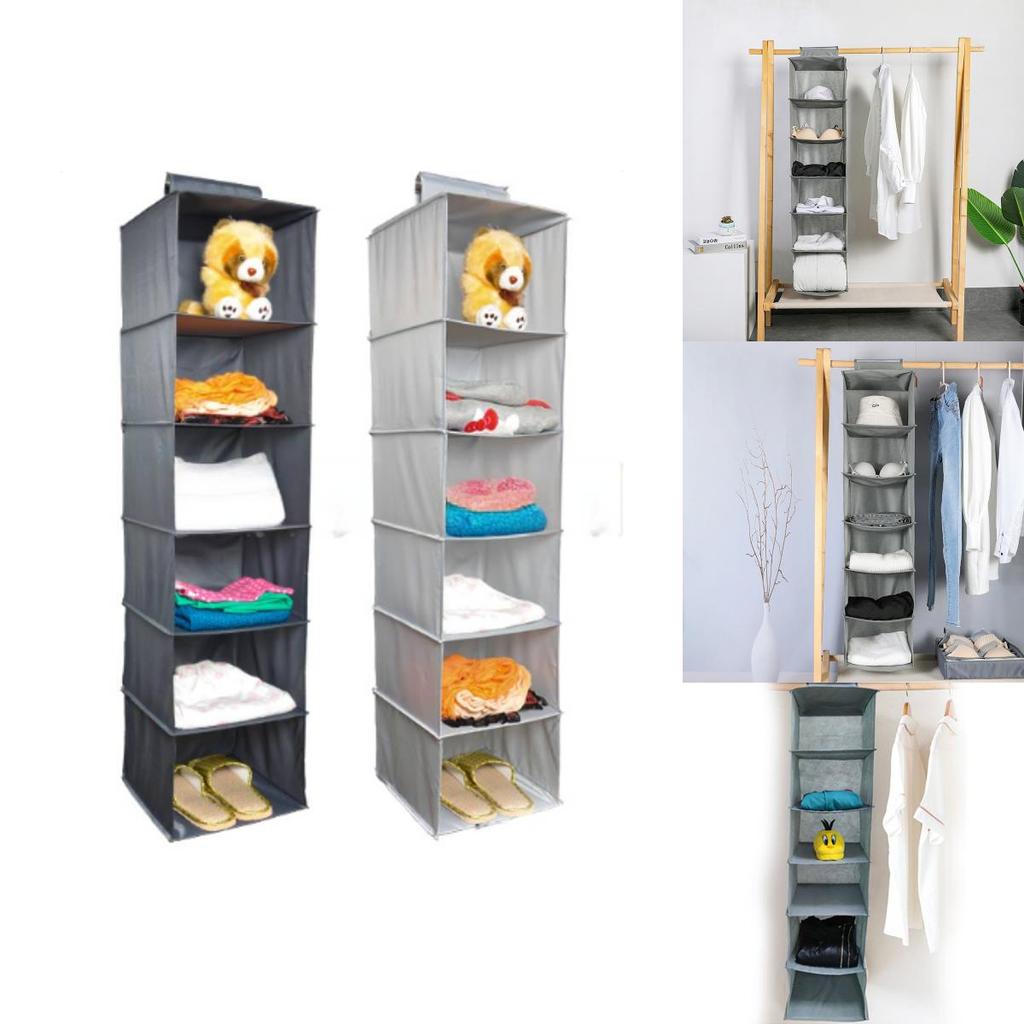 Japanese Style Foldable Non-woven Fabric Hanging Bag For Wardrobe Storage