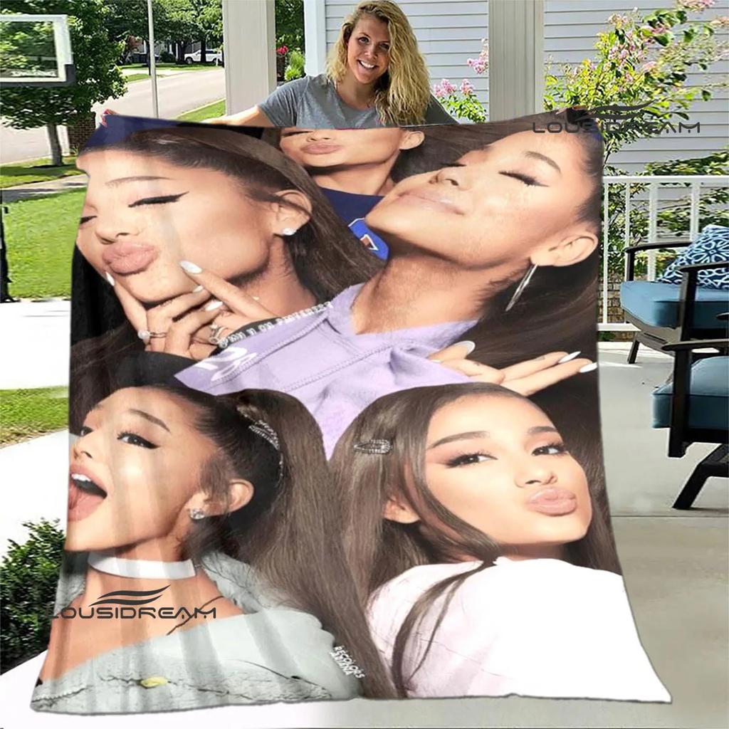 Singer Ariana grande printed blanket Flange Warm blanket soft and comfortable blankets bed linings cubre cama birthday gift