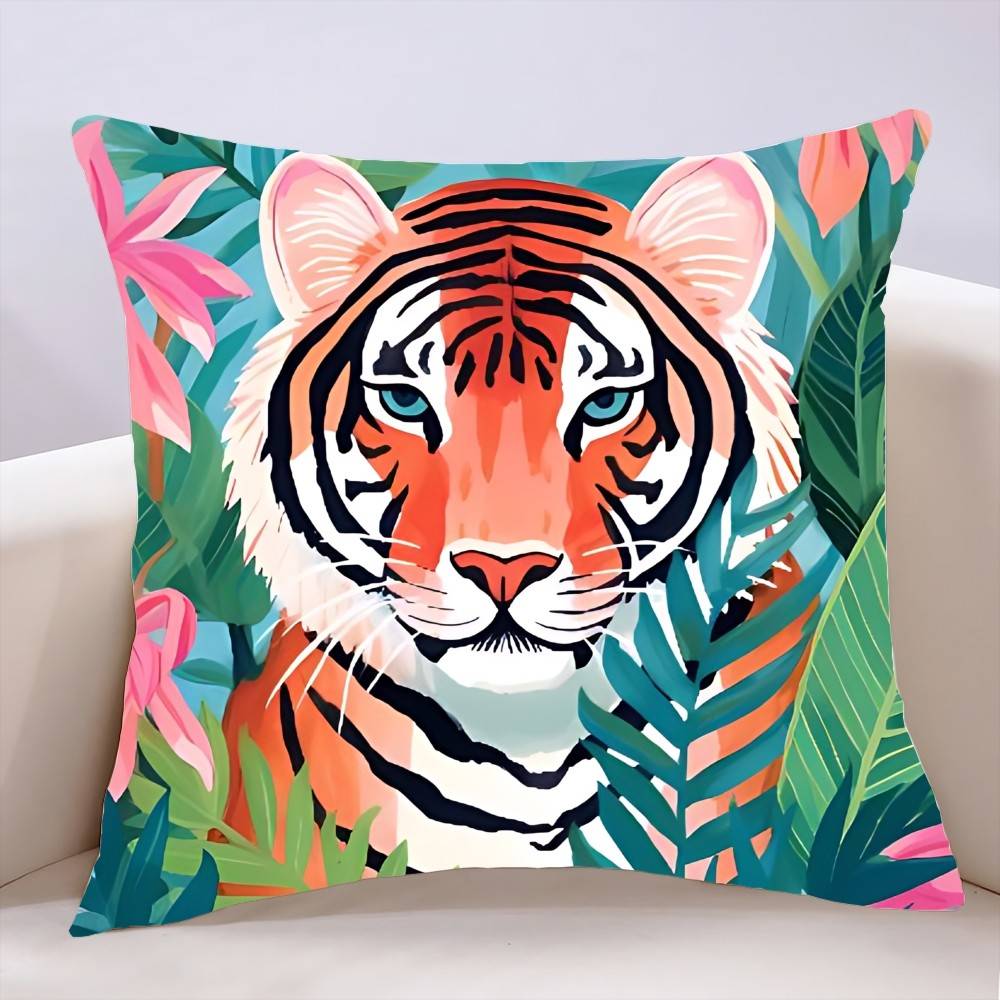 Fashion Leopard Art Tiger Pillow Case Throw Pillow Cover Nordic Style Cushion Covers Home Living Room Sofa Couch Seat Decor