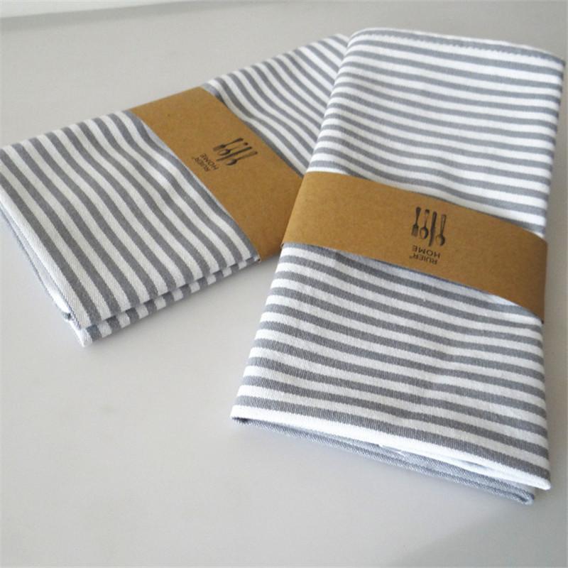 1Pc 40x60cm Plaid Striped Kitchen Cotton Tea Towel Dish Cloth Cleaning Table Dinner Napkin Party Decor