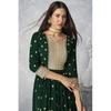 Xomantic Fashion Women's Ethnic Wear Nyra Cut Embroidery Kurti Plazzo and Dupatta (Large, Green)