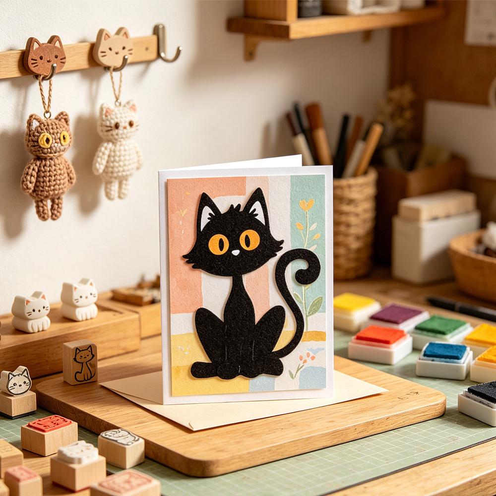 2Pcs 2 Styles Kitten Carbon Steel Cutting Dies Stencils for DIY Scrapbooking Photo Album Decorative Embossing Paper Card Cat Shape