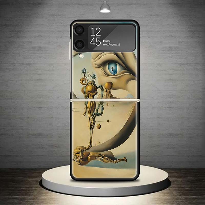 Salvador Dali Art Phone Case For Samsung Galaxy Z Flip 7 6 5 4 3 5G Shockproof Cover Z Flip7 Flip6 ZFlip5 Flip3 Flip4 Luxury She