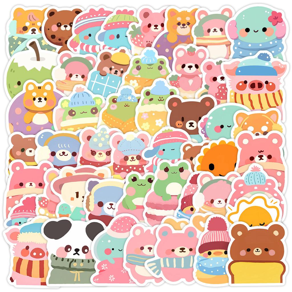 50 Cute Wind Animal Graffiti Stickers Water Cup Computer Laptop Suitcase Waterproof Decorative Stickers