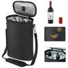 Leakproof Wine Carrier Insulated Wine Gift Tote Double Zipper Wine Cooler Bag  Wine Tasting