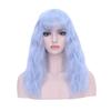 Wig Water Ripple Wig Multi-Color Mixed Color Long Curly Hair, Slightly Curled Big Scalp Air Bangs
