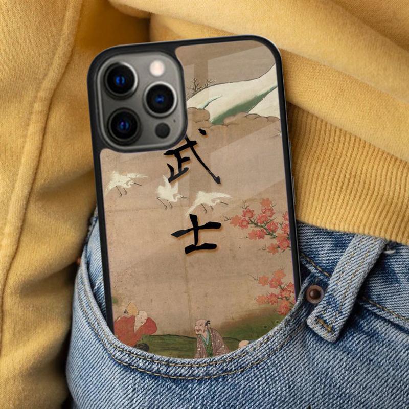 Samurai Japan Soft Phone Case for iPhone 17 Air 16e Pro max 15 Pro 13 14 Plus 11 12 MagSafe Magnetic Coque iPhone 11