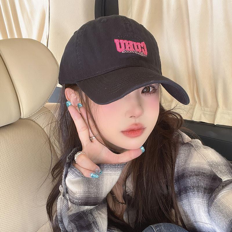 Cihu Cotton Baseball Cap With Embroidery And Short Brim For Fashion Casual Look Black
