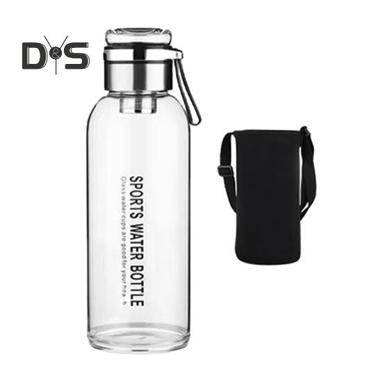 

Стеклянная бутылка для воды, прозрачная, герметичная, питьевая посуда, чашка для чая, сока, портативная бутылка для воды с уплотнительным кольцом и теплоизоляционной крышкой 1300ML прозрачный