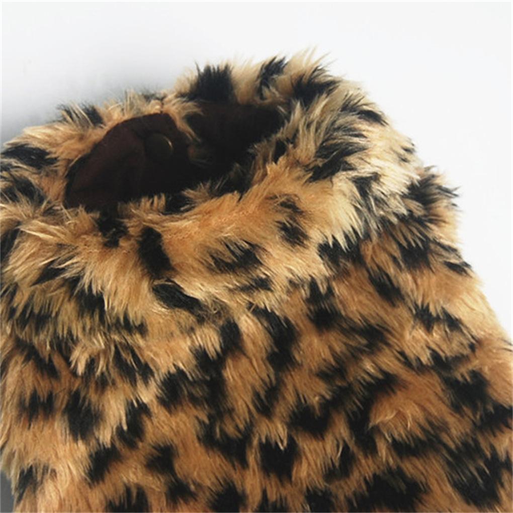 Pet Clothes Soft Leopard Printed Pets Clothing Animals Cold Winter Coat Wearing Supply for Christmas Holiday Festival Party