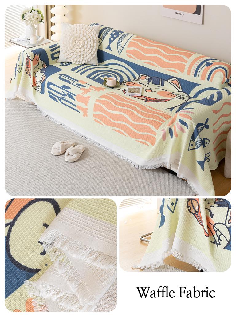 YanYangTian Chenille Sofa Towel for Living Room French Style Home Decoration Sofa Cover Couch Cover Tassel Edge Waffle Cushion