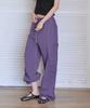 Leondeondada Nylon Cargo String Hem Pants, Purple
