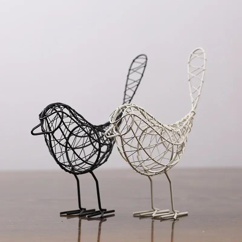 Home Decoration Creative Gift Souvenirs Room Decor Figurines Abstract Miniatures Vintage Animal Iron Bird