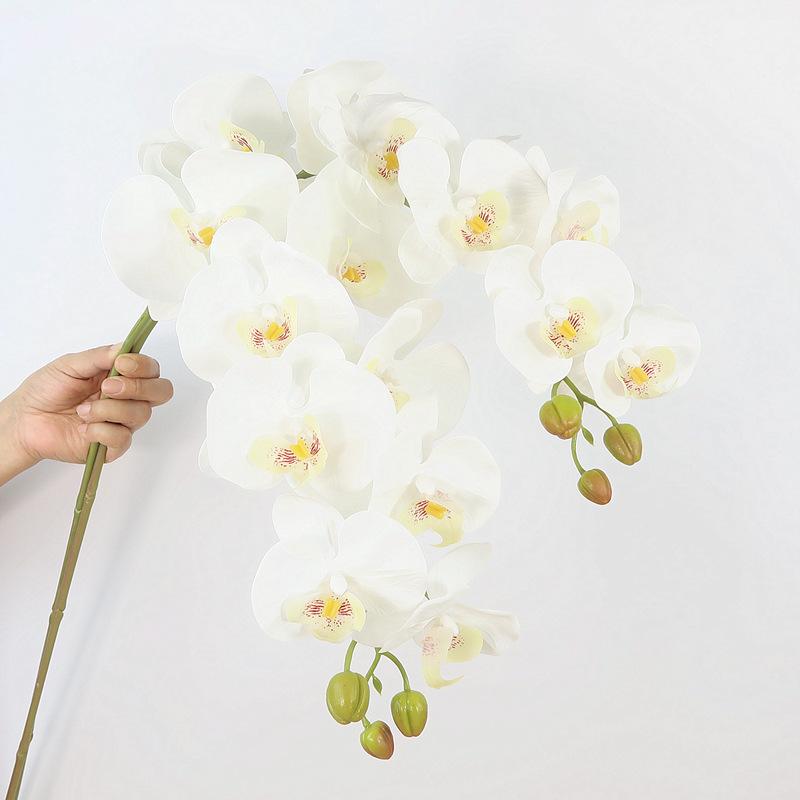 Luxury Orchid Artificial Flower for Hotel Bedroom Decor - High-End Phalaenopsis Single Stem Arrangement Ornament