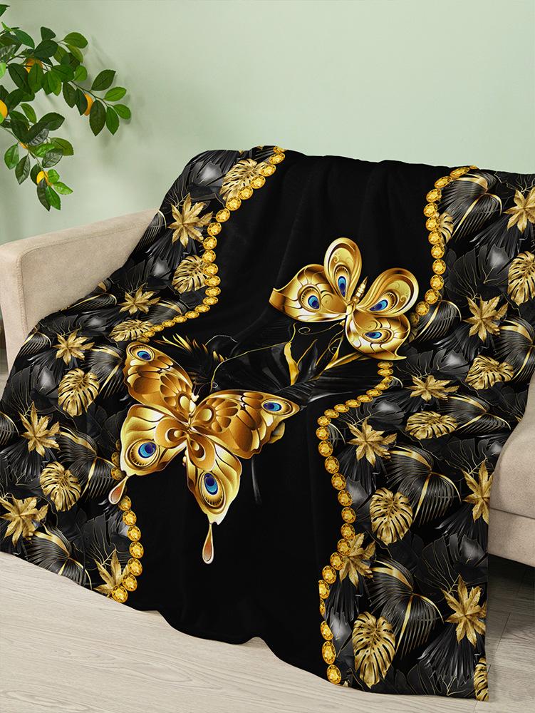 Flannel Blanket Animal Butterfly Dark Wind Blanket Crystal Fleece Blanket Spring And Autumn