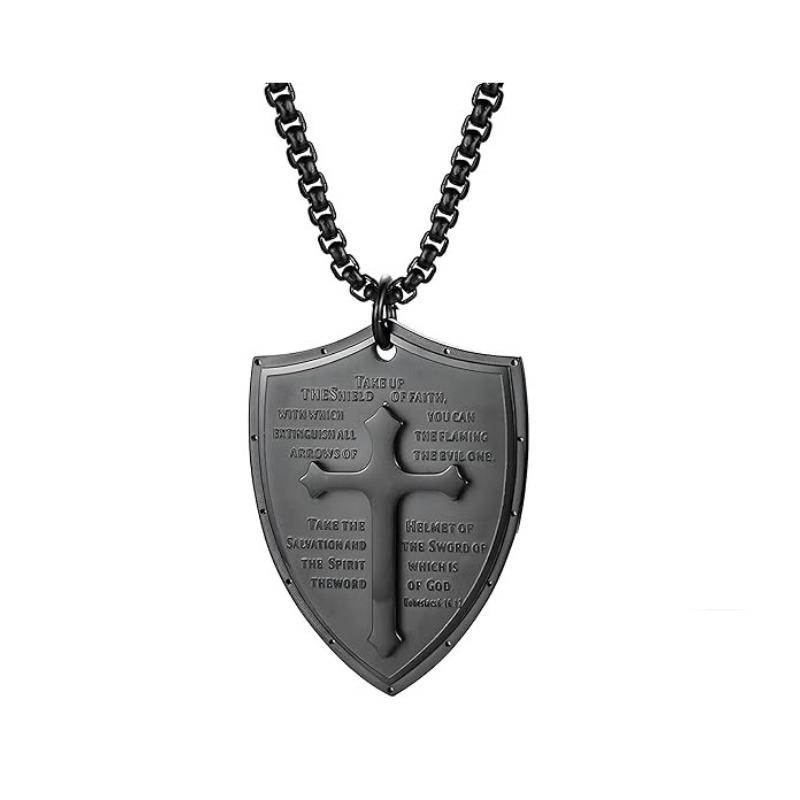 European and American Cross Shield Multi-layer Necklace Men's Pendant Jewelry Women's