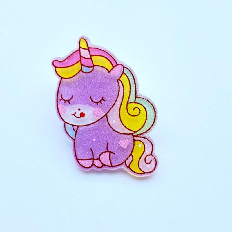 

10Pcs Mini Mixed With Shiny Cartoon Unicorns Acrylic Kawaii Scrapbooking Embellishments Diy Accessories H64