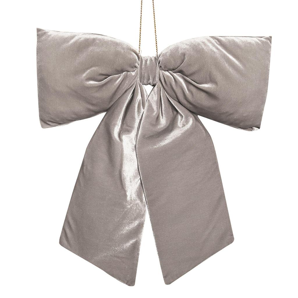 Velvet Bow Hanger 50x40cm Silver