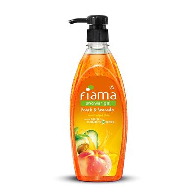 Fiama Duschgel Pfirsich & Avocado, Duschgel mit Hautpflege für zarte, mit Feuchtigkeit versorgte Haut, 500-ml-Pumpe