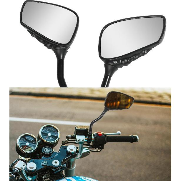Pairs Of Motorcycle Mirrors, Universal 8Mm 10Mm Rear View Mirrors, Car Accessories Skull Skeleton Hand Bike Mirror, Rearview Side Mirror For