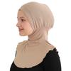 1Pc Women'S One-Piece Ruffled Muslim Headscarf Inner Cap, Skin-Friendly, No Matching Required, Multi-Color, Versatile For Daily Worship