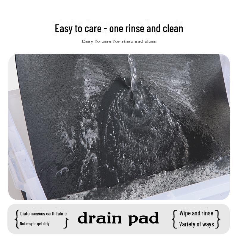 Absorbent Non-Slip Drying Mat for Kitchen Countertop, Dining Table, Sink Bowl - Washable Insulation Mat for Bar Coaster
