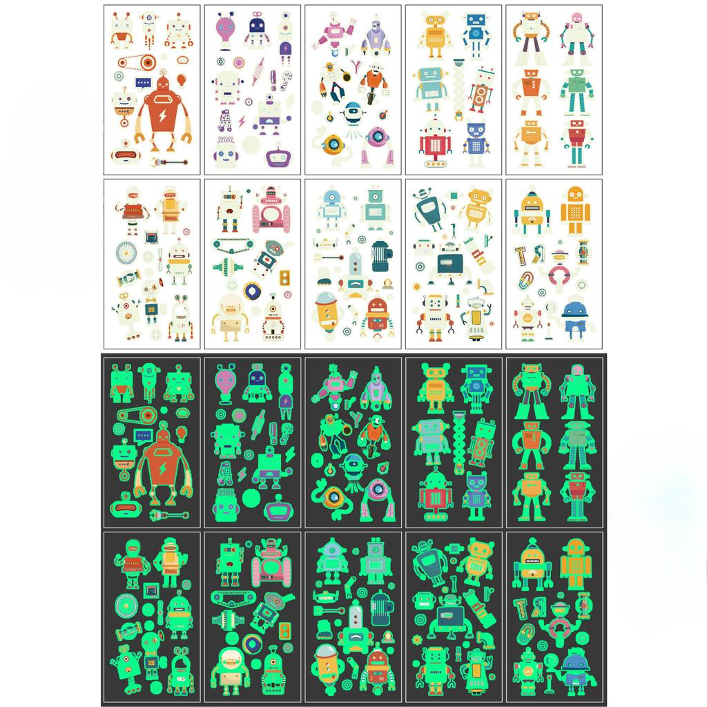 Leuchtende Halloween Tattoo Aufkleber Kinder Cartoon Feiertagsparty Lustige Arm Gesichts Tattoo Aufkleber