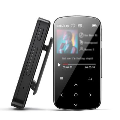 Clip-MP3-Player mit Bluetooth 5.0, tragbarer verlustfreier Sound-Musik-Player mit FM-Radio, Sprachaufzeichnung, Video-Kopfhörern zum Laufen, unterstützt bis zu 128 GB