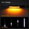 New Motorcycle 24LEDs High Bright Amber Turn Signal Indicator Light Front Rear White Day Running Light Flowing Red Brake Lamps