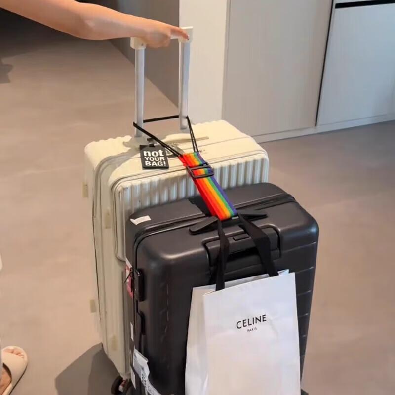 BWNK Gepäckgurt Set Regenbogenfarbe 2er-Pack für Koffer Rucksack Trolley Tasche Packband Bindegurte