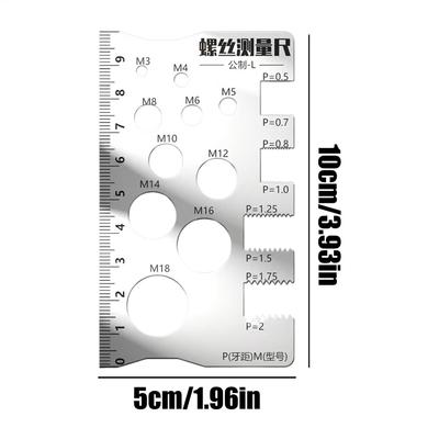 Bärbar Gängkontrollmätverktyg för Skruv Anti-halk Mätmåttverktyg för Mutter Bult Bit Gänga Industri Hantverk