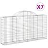 VidaXL Curved Gabion Baskets 7 Pcs 200x30x100/120 Cm Galvanized Iron, Gabion, Gabion Cage, Gabion Wall Basket, Wall 3146115