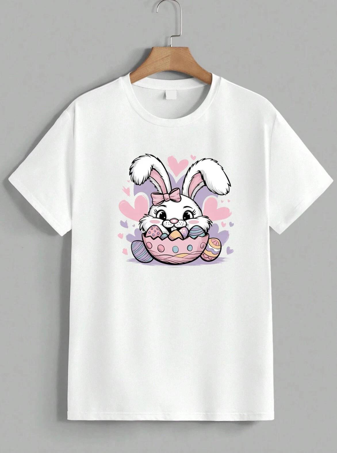 Cute Easter Bunny T-Shirt Graphic Tee Spring Holiday Egg Hunt Gift Unisex XXXL