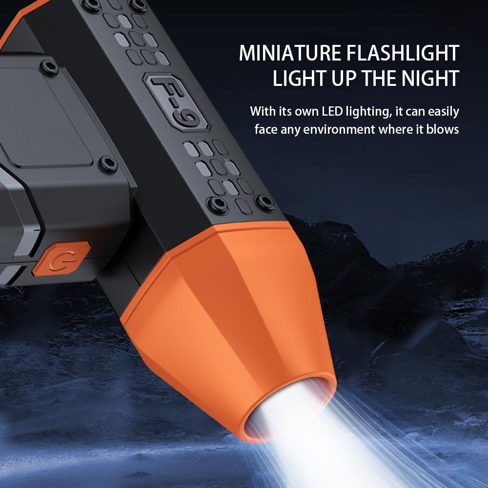 Portable 100 Gears Turbo Jet Fan Blower Multifunctional Hair Dryer Illuminates The Dark Night with Strong Wind Power