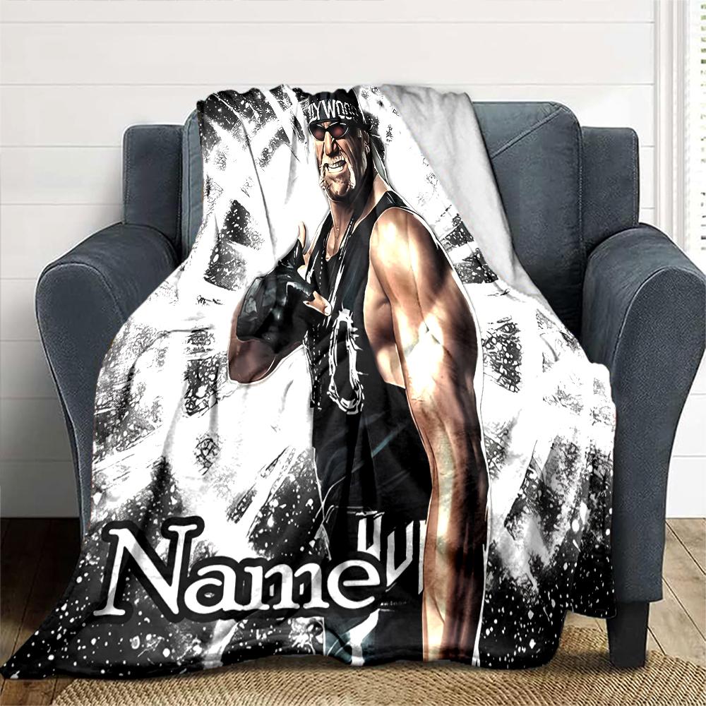 Customiz Name Personality Hulk Hogan  Blanket Soft &Warm Sofa Office Bed Travel Lunch Break Blanket, Gift Suitable All Seasons