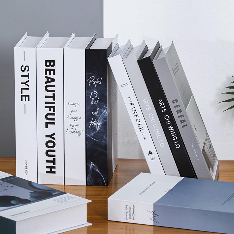 Nordic Minimalist Decorative Bookshelf Props for Modern Living Room and Wine Cabinet Display