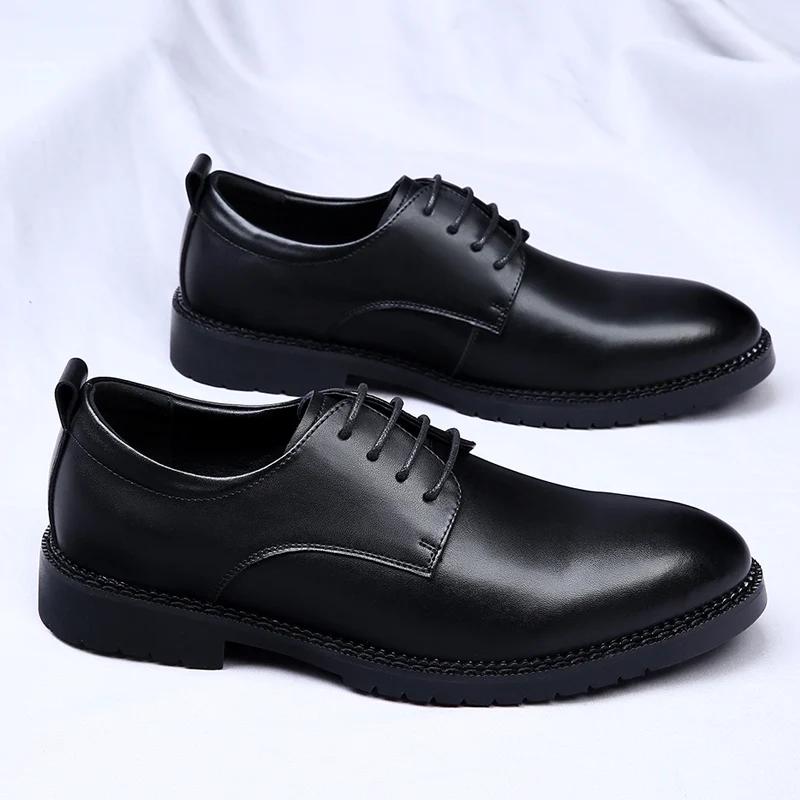 

Мужские кожаные туфли на шнуровке, оксфорды, лакированная мужская обувь, оксфорды, свадебные кожаные туфли, деловые туфли для джентльменов 44 чёрный