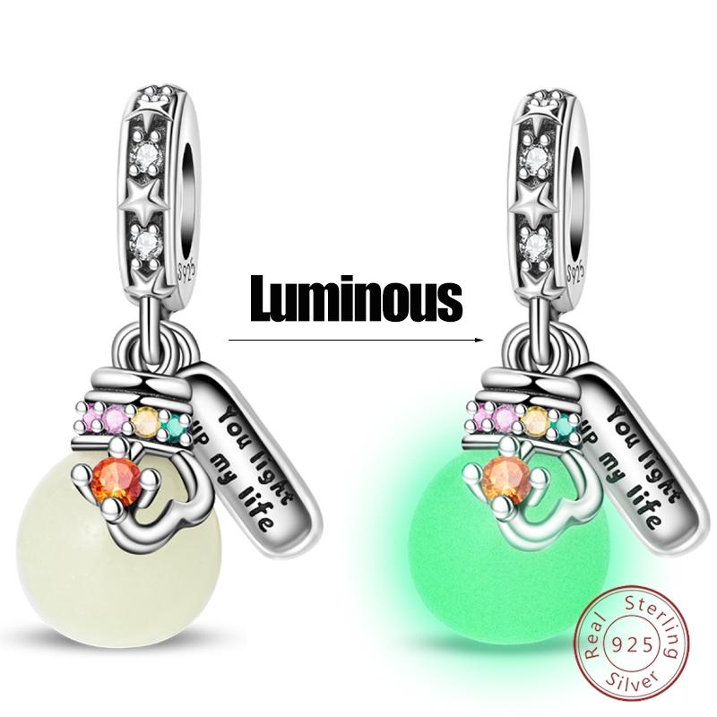 Sweety Copper Cake Poodle Crown Flowers Lover Luminous Charms Beads Fit 3Mm Bracelets Diy Fine Jewelry Making